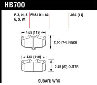 Hawk 06-07 Subaru WRX Blue 9012 Front Race Pads
