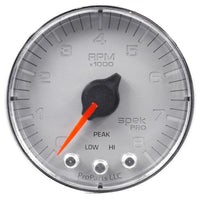 Autometer Spek-Pro Gauge Fuel Press 2 1/16in 100psi Stepper Motor W/Peak & Warn Slvr/Chrm