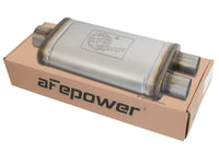 aFe MACH Force XP SS Muffler 3in Center Inlet / 2.5in Dual Outlets 18in L x 9in W x4in H Body