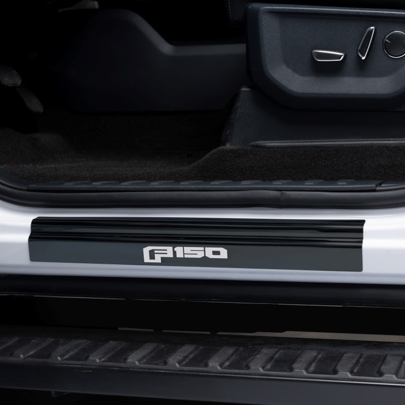 Putco 15-20 Ford F-150 - SuperCrew w/ F-150 Etchinng (4pcs) Black Platinum Door Sills