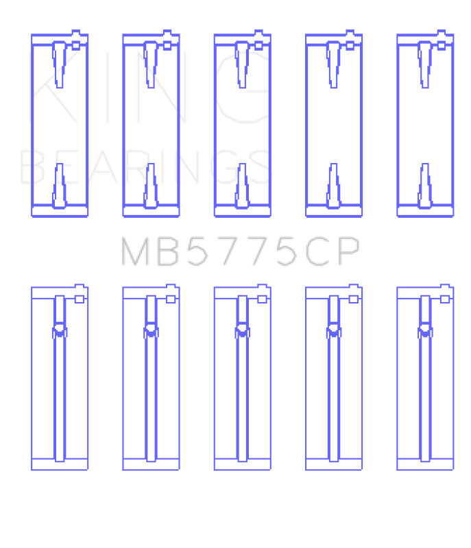 King Engine Bearings Isuzu 4HK1 (Housing Bore +.010) (Size 0.50 Oversized) Main Bearing Set
