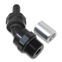 Russell Hose End Crimp On 10 Sae Port Male To -8 Hose 45 Deg Swivel Blk Anodized