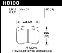 Hawk AP Racing / FF 2000 HT-10 Race Brake Pads