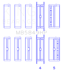 King Engine Bearings Pontiac 455 (Size .001) Main Bearing Set