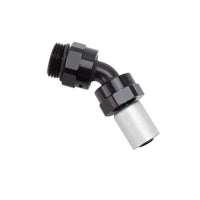 Russell Hose End Crimp On 10 Sae Port Male To -8 Hose 45 Deg Swivel Blk Anodized