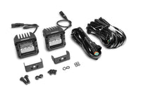 Go Rhino Xplor Bright Series Cube LED Flood Light Kit (Surface/Threaded Stud Mount) 3x3 - Blk (Pair)