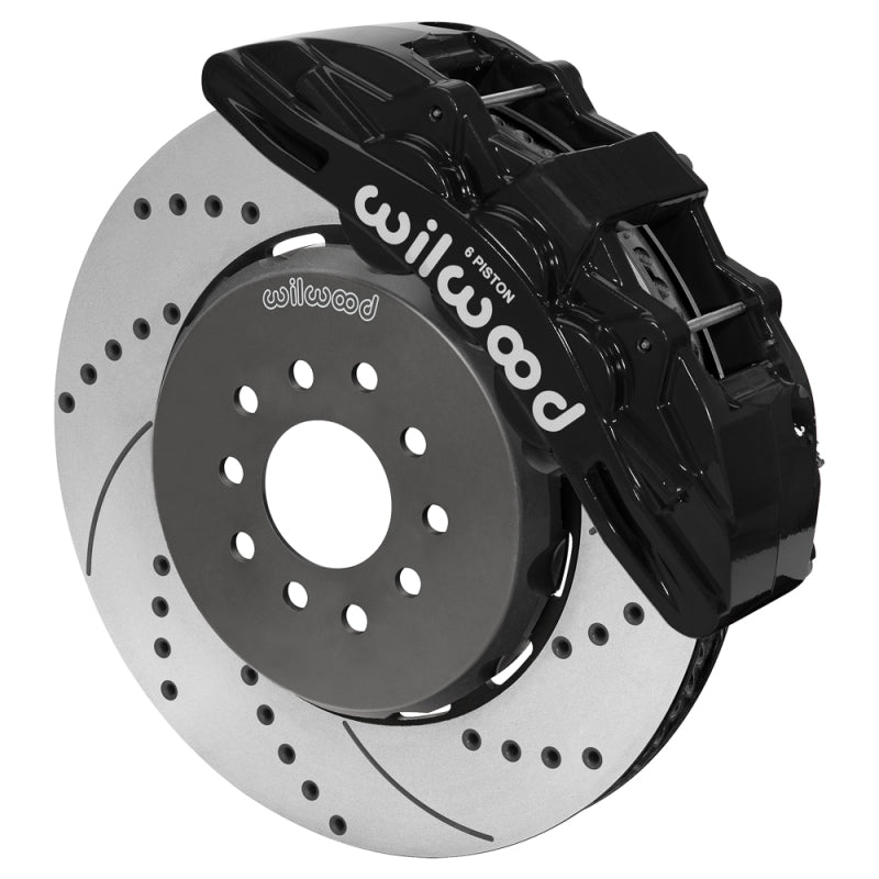 Wilwood Ford Mustang II Ford SX6R Front Brake Kit w/ 15.00in Drilled & Slotted Rotor - Black