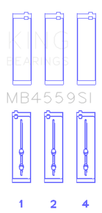 King Engine Bearings Holden Alloytec 175/190 O/S 020 (Size +0.75mm) Main Bearing Set