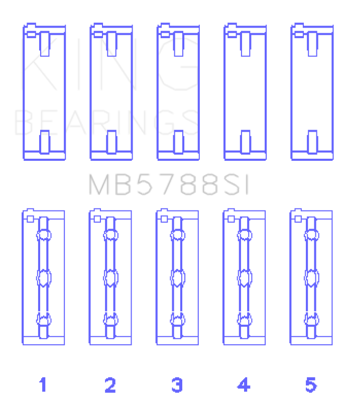 King Engine Bearings Suzuki J24B (Size +0.75mm) Main Bearing Set