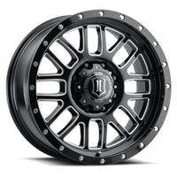 ICON Alpha 20x9 5x150 16mm Offset 5.625in BS Gloss Black Milled Spokes Wheel