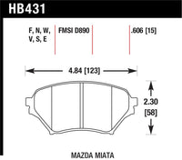 Hawk 01-05 Miata w/ Sport Suspension HT-10 Race Front Brake Pads D890