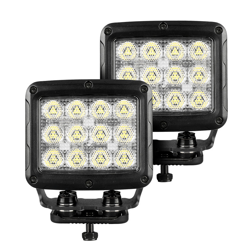 Go Rhino Xplor Bright Series Rectangle Single LED Spot Light Kit (Surface Mount) 5in. - Blk (Pair)