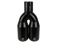 aFe Takeda 304 Stainless Steel Clamp-on Exhaust Tip Black 2-1/2ininlet x 3-1/2in Outlet X 12in L