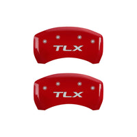 MGP 4 Caliper Covers Engraved Front Acura Engraved Rear TLX Red finish silver ch