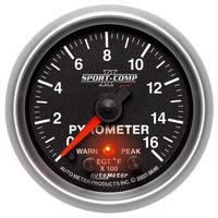 Autometer Sport-Comp II Full Sweep Electronic 0-1600 Deg F EGT/Pyrometer Peak & Warn w/ Elec Control