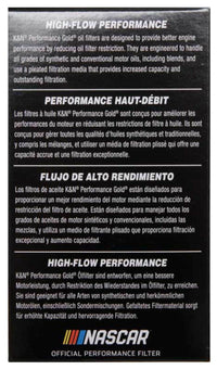 K&N Performance Gold Oil Filter for Hyundai/Kia V6 06-08 Azera/Sonata/Sedona/07-08 Santa Fe