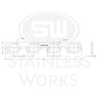 Stainless Works Small Block Ford Trick Flow High Port Header 304SS Exhaust Flanges 2in Primaries