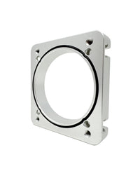 Torque Solution 06-21 Subaru STI EJ Big Bore Manifold Big Bore 76mm Throttle Body Adapter - Silver