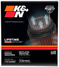 K&N Filter Universal Rubber Filter 2.5 inch Flange 5.25 inch Base 5.75 inch Height