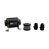 DeatschWerks Stainless Steel 10AN 40 Micron Universal Inline Fuel Filter Housing Kit (70mm)