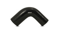 Vibrant 3.25in ID x 3.5in ID x 4in Long Gloss Black Silicone 90 Degree Transition Elbow