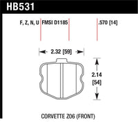 Hawk 10-12 Chevy Corvette Grand Sport / 06-12 Corvette Z06 Front DTC-70 Race Brake Pads