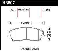 Hawk 09-10 Dodge Challenger SE/06-10 Charger SE/05-10 Chrysler 300 HPS Street Front Brake Pads
