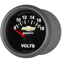 AutoMeter Gauge Voltmeter 2-1/16in. 18V Electric Chevy Gold Bowtie