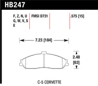 Hawk 97-12 Corvette/01-04 Z06/05-09 Z51/05-06 Pontiac GTO Blue 9012 Race Front Brake Pads