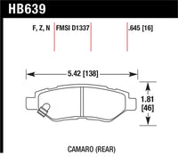 Hawk 10-15 Chevrolet Camaro 3.6L / 08-14 Cadillac CTS (w/JE5/J55 Brakes) DTC-60 Race Rear Brake Pads