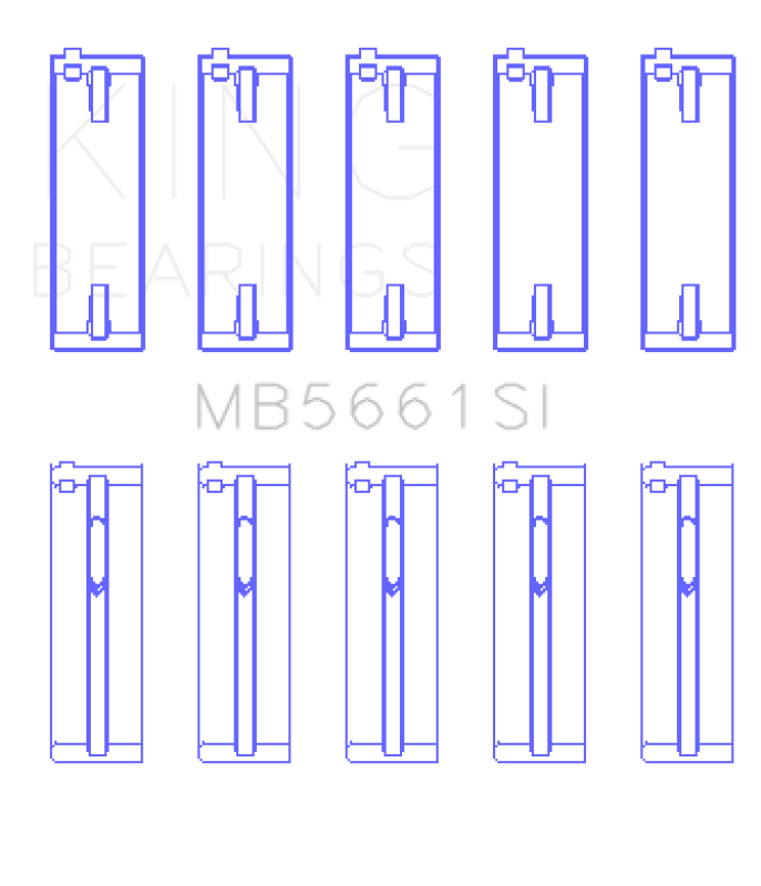 King Audi / Volkswagen ADZ/AWT/APK 1.6/1.8/2.0L Crankshaft Main Bearing Set (Set of 5) (Size +0.5)