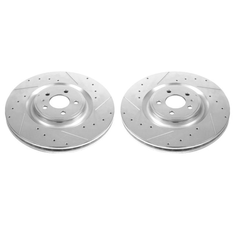 Power Stop 13-14 Ford Mustang Front Drilled & Slotted Rotor - Pair