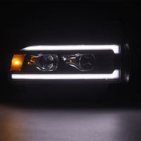 AlphaRex 94-01 RAM 1500 LUXX LED Proj Headlights Blk w/Activ Light/Seq Signal/SB DRL