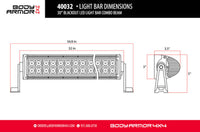Body Armor 4x4 20in Blackout LED Light Bar Combo Beam with Wiring Harness