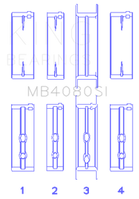 King Engine Bearings GMC 2.8L/3.4L V6 173Ci/207Ci (Size +0.25mm) Main Bearing Set