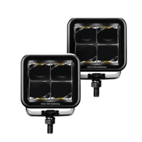 Go Rhino Xplor Blackout Series Cube LED Spot Light Kit (Surface/Threaded Stud Mnt) 2x2 - Blk (Pair)