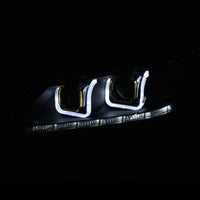 ANZO 2013-2015 Honda Accord (4dr ONLY) Projector Headlights w/ U-Bar Black