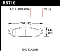 Hawk 11-16 Ford Explorer / 12-16 Ford Flex LTS Street Front Brake Pads