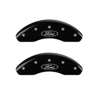 MGP Front set 2 Caliper Covers Engraved Front Oval logo/Ford Black finish silver ch