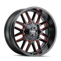 Mayhem 8107 Cogent 22x10 / 8x170 BP / -19mm Offset / 125.2mm Hub Gloss Black Milled Prism Red Wheel