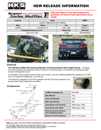 HKS SUPER TURBO MUFFLER TI BNR34 RB26DETT