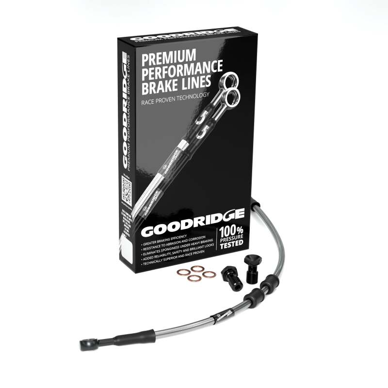 Goodridge 10-17 HD FXDWG +10in Clear Brake Line Kit w/Stainless Steel Fittings
