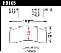 Hawk Brembo / Alcon / Porsche DTC-30 Motorsports Brake Pads