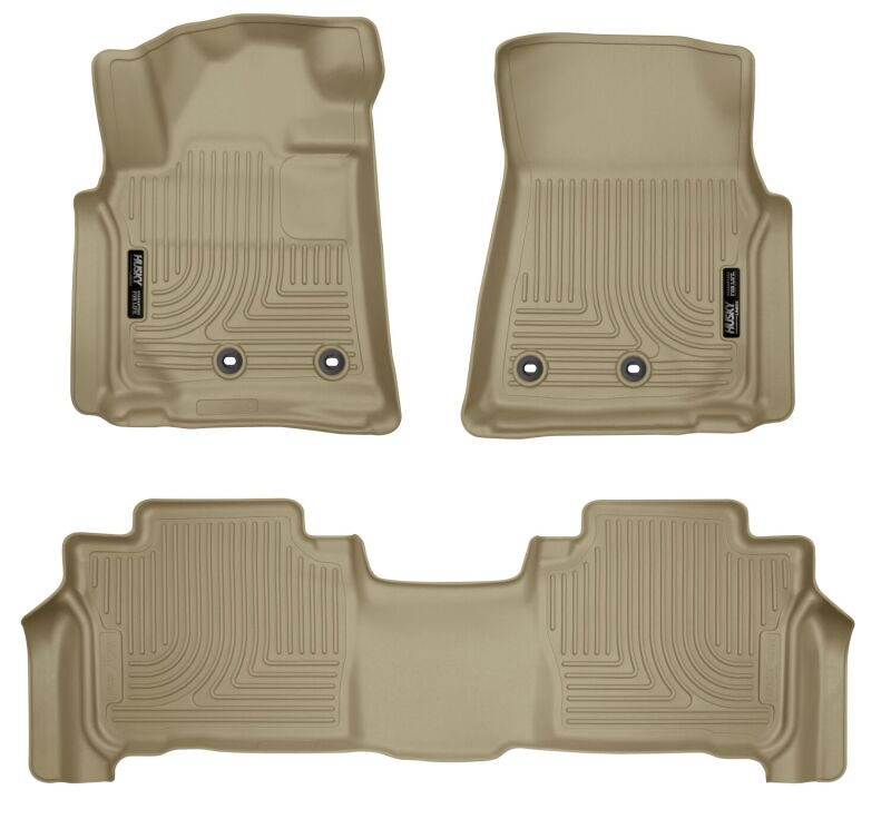 Husky Liners 13-21 Toyota Land Cruiser/Lexus LX570 WeatherBeater Frnt & 2nd Row Floor Liners - Black