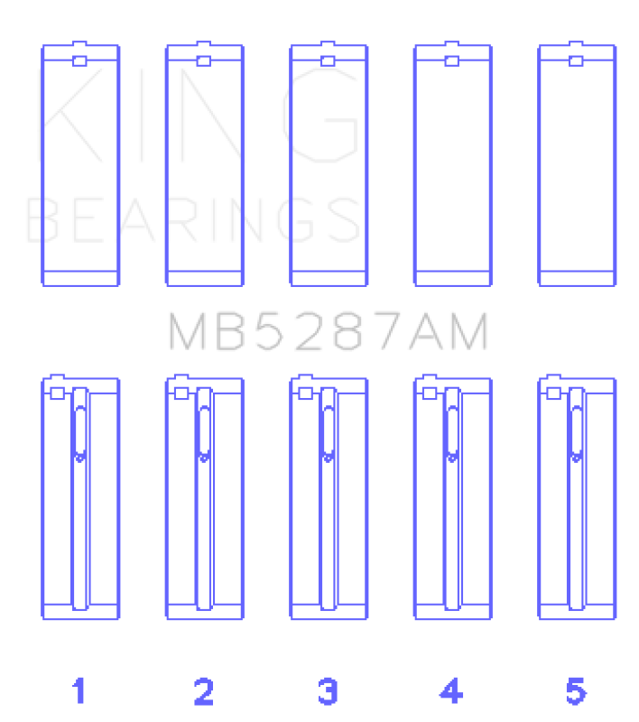 King Engine Bearings Toyota 1Zzfe (Size +0.75mm) Main Bearing Set
