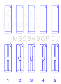 King Engine Bearings General Motors Duramax Diesel 0.040in O/S Coated Main Bearing Set