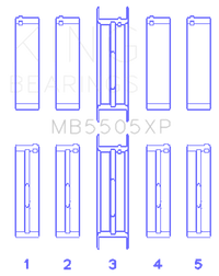 King Engine Bearings Ford V8 351ci 5.8L 400ci 6.6L 16V (Size STD) Performance Main Bearing Set