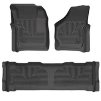 Husky Liners 99-07 Ford F-250/F-350 SD Crew Cab WeatherBeater Front & 2nd Row Floor Liners - Black