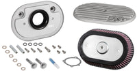 K&N Street Metal Intake System Side Draft Dyna/Softail Silver Intake System-Harley-Davidson
