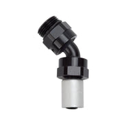 Russell Hose End Crimp On 10 Sae Port Male To -8 Hose 45 Deg Swivel Blk Anodized
